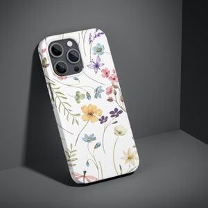 Wildflowers Cell Phone Case, Boho Floral Phone Case, Gift For Her, Cottagecore iPhone Case, Vintage Floral Cell Phone Case, Aesthetic Floral