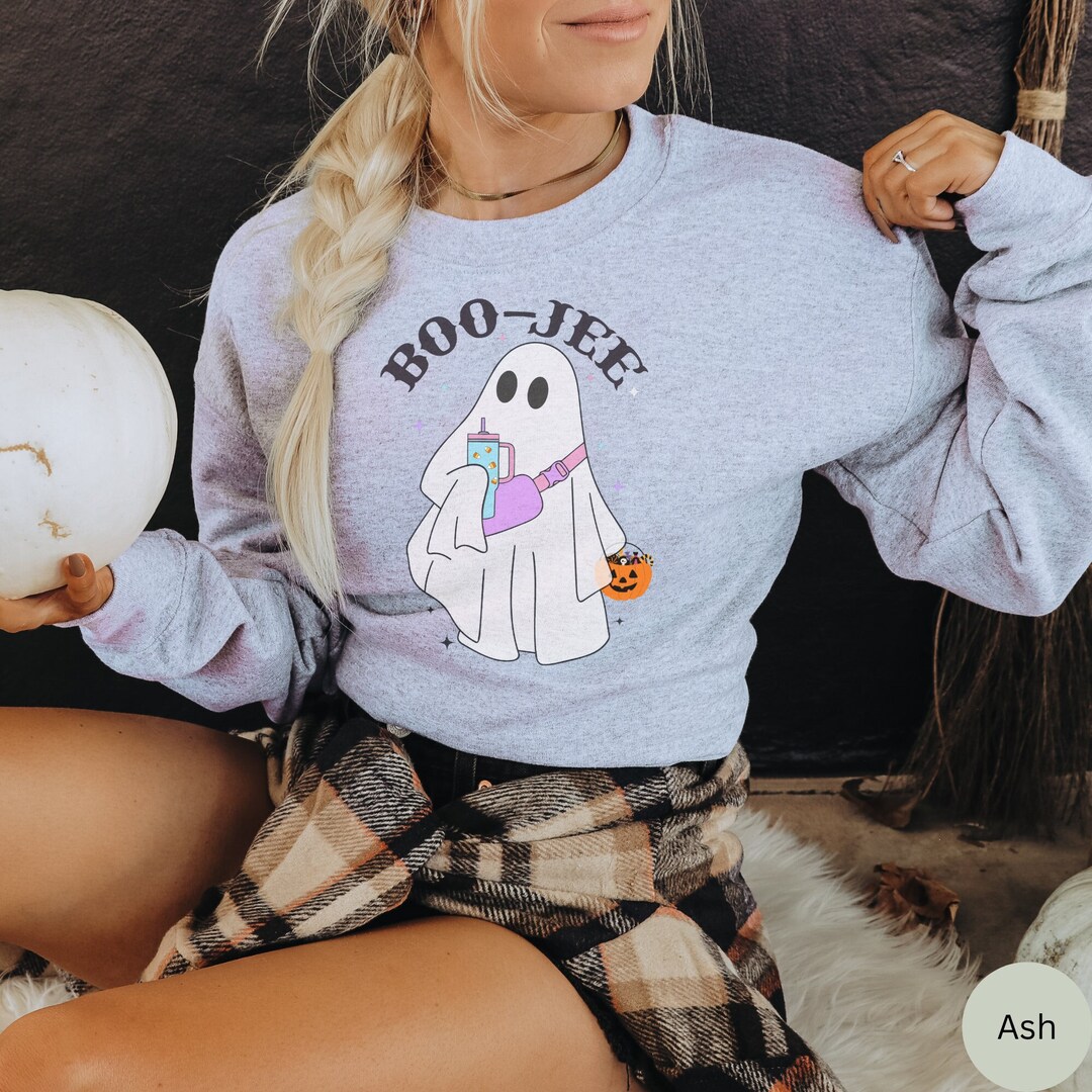 Boo Jee Ghost Sweatshirt Funny Halloween Sweatshirt Spooky Etsy