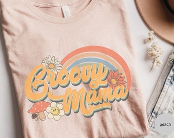 Groovy Mama Shirt, Mothers Day Shirt, Boho Mom Tee, Vintage Tee, New Mom Gift, Mom Graphic Tee, Boho Mom, Gift for Mom, Mom T-shirt, Mom Tee