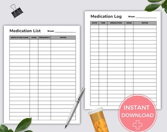 Registro dei farmaci stampabile, Tracker dei farmaci, Registro dei farmaci del caregiver, Programma dei farmaci, Tracker delle prescrizioni, Registro delle prescrizioni giornaliere
