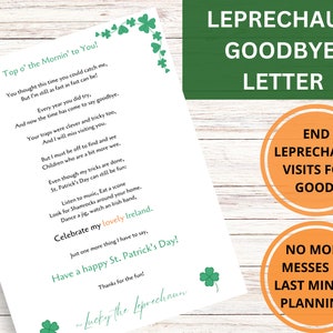 Carta de despedida de las trampas de duendes: ¡acabe con las trampas de duendes este día de San Patricio!