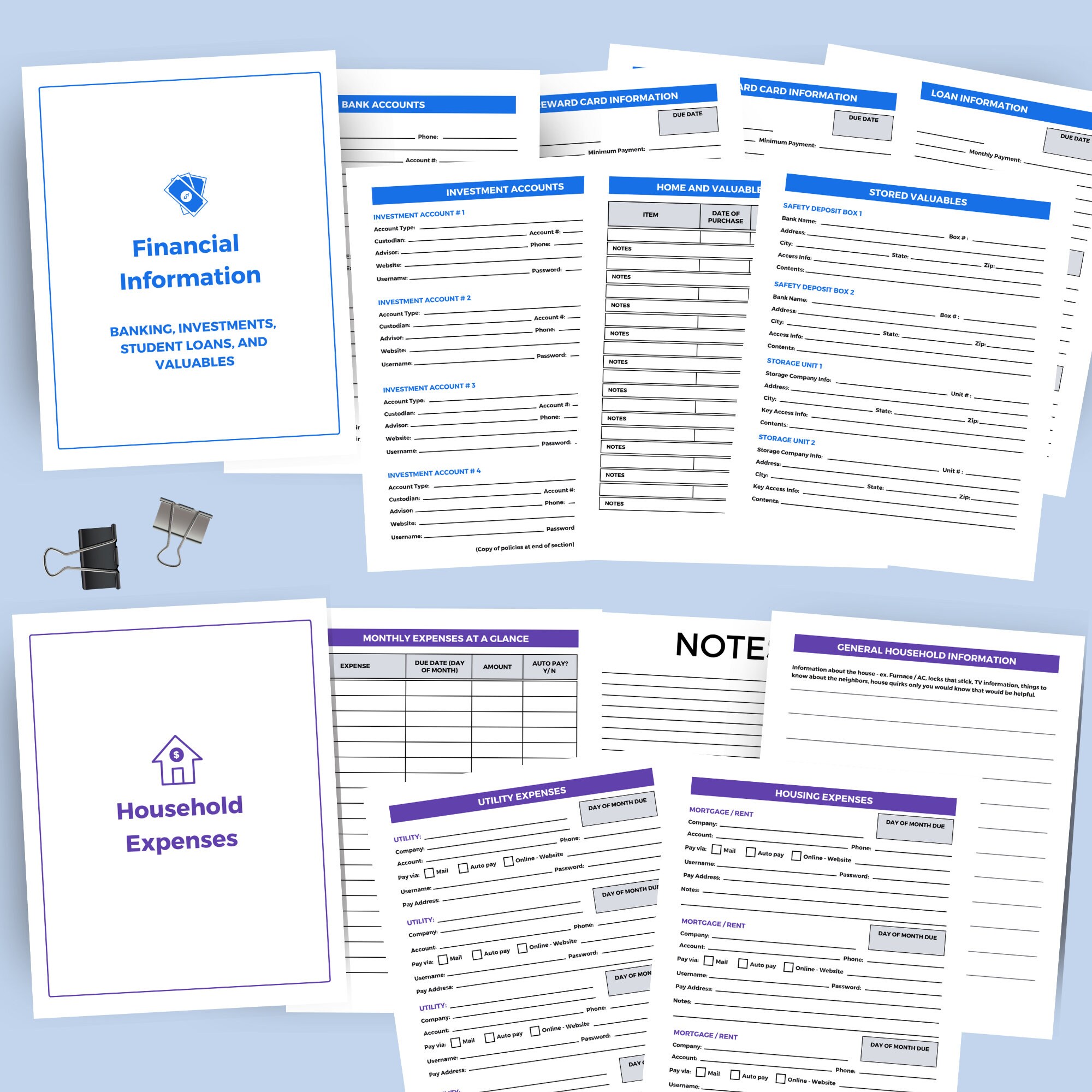 Emergency Binder, Fillable and Printable End of Life Planner, what If ...