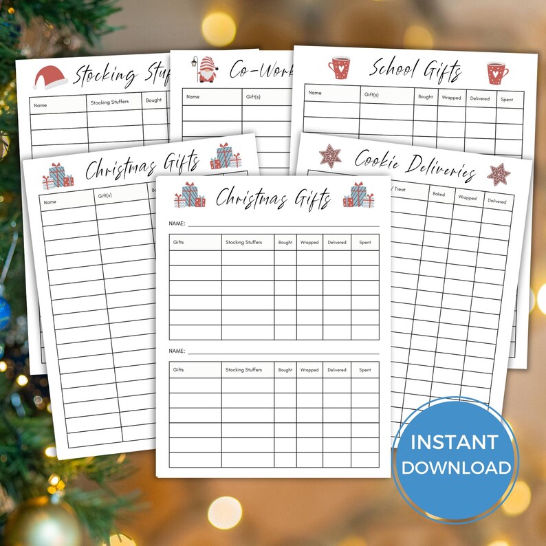 Presents Column Christmas Gift List, Printable Christmas Gift Planner, Christmas ...