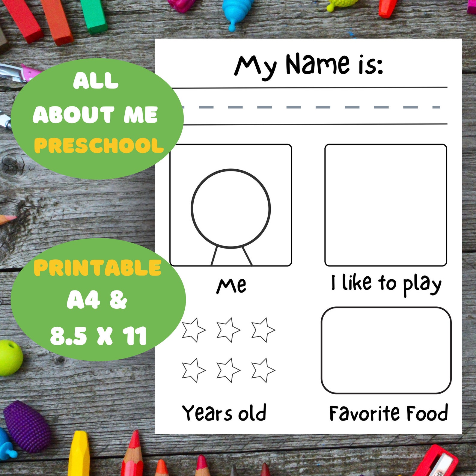All About Me Preschool Printable, All About Me Poster, Homeschool ...
