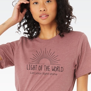 Light of the world, Let your light shine short sleeve crewneck Christian tee