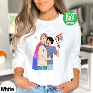 Gay pride, Rainbow Sweatshirt, Nick and Charlie Heartstopper Tour Shirt, Nick and Charlie LGBT Hoodie, Kit Connor Tee, Sweatshirt  -MH015