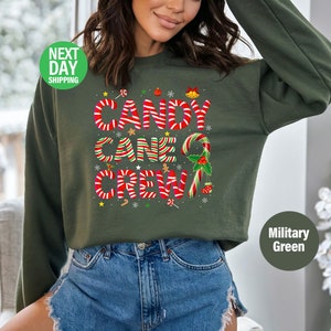Candy Cane Crew Funny Christmas Candy Lover Sweatshirt, Retro Christmas Shirt, Christmas Gift Ideas, Funny Christmas Candy Cane Sweat -CH128
