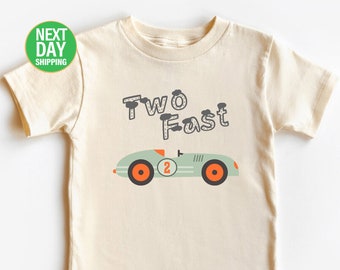 Two Fast Birthday Toddler Shirt: Race Car 2nd Birthday Tee