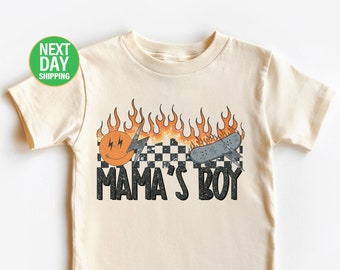 Mama's Boy Toddler Shirt - Rocker Mama's Boy Skater Shirt - Boys Natural Toddler Tee -  -MD030