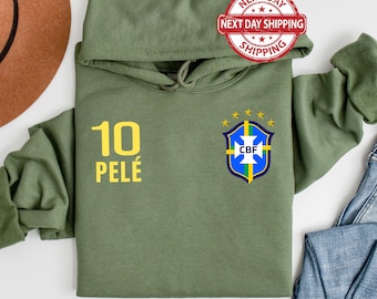 Pelé Brazil Soccer Hoodie: Vintage World Cup Unisex Sweater