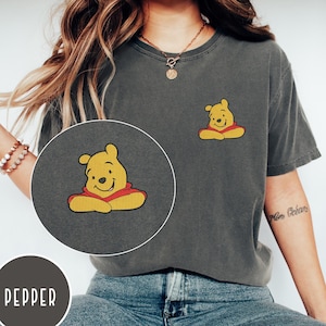 Winnie the Pooh y amigos Camisa bordada, Winnie Pooh Máquina bordada Camisa Comfort Colors, Regalo para amigos