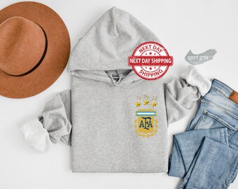 Felpa Con Cappuccio Uomo E Bambino – Campione Del Mondo Argentina 2022 – Super Vestibilità, Top Qualità, Lavaggio A Mano