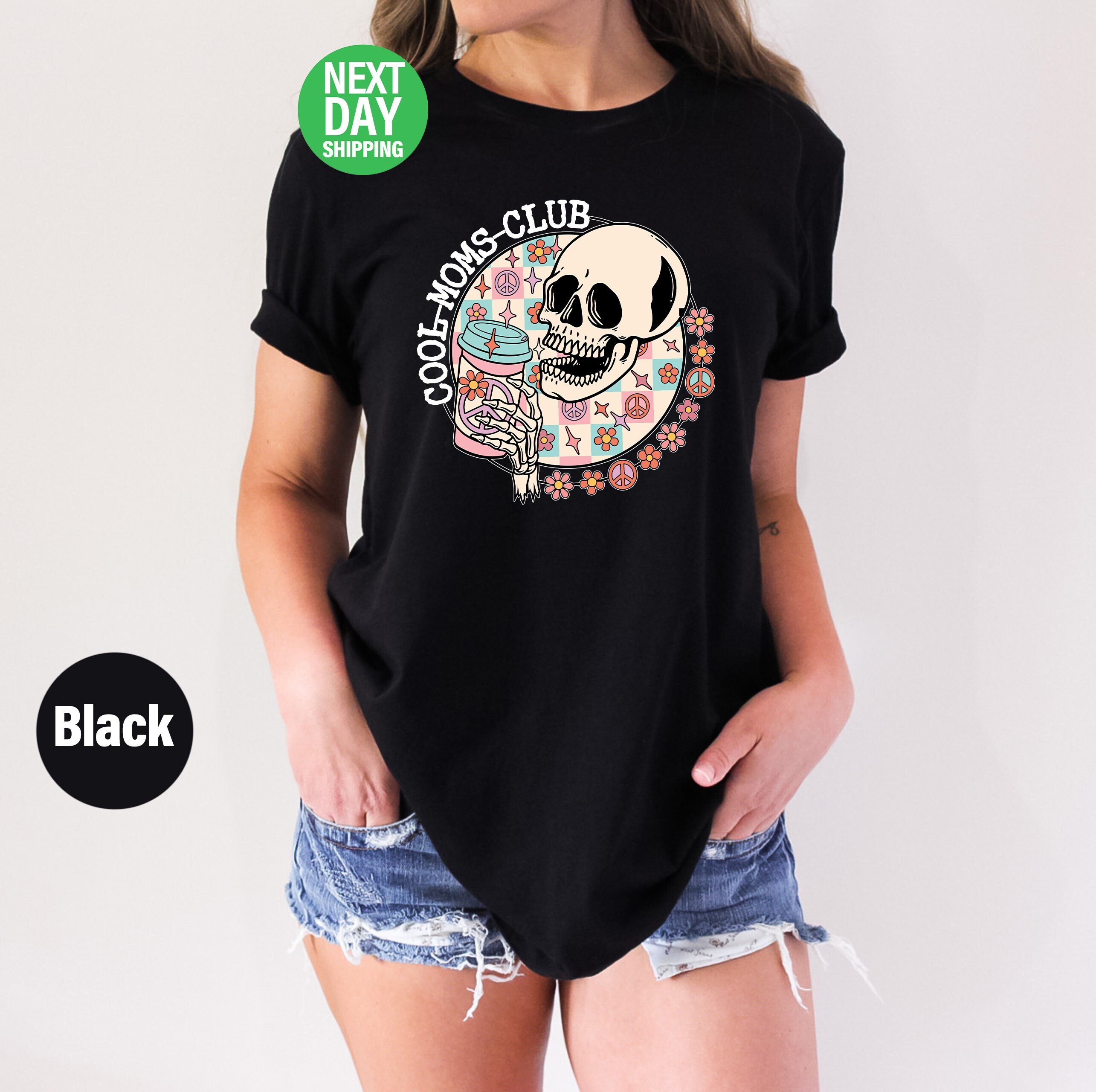 Cool Moms Club Skeleton T-Shirt, Halloween Mom Tee SHirt, Cool Mom
