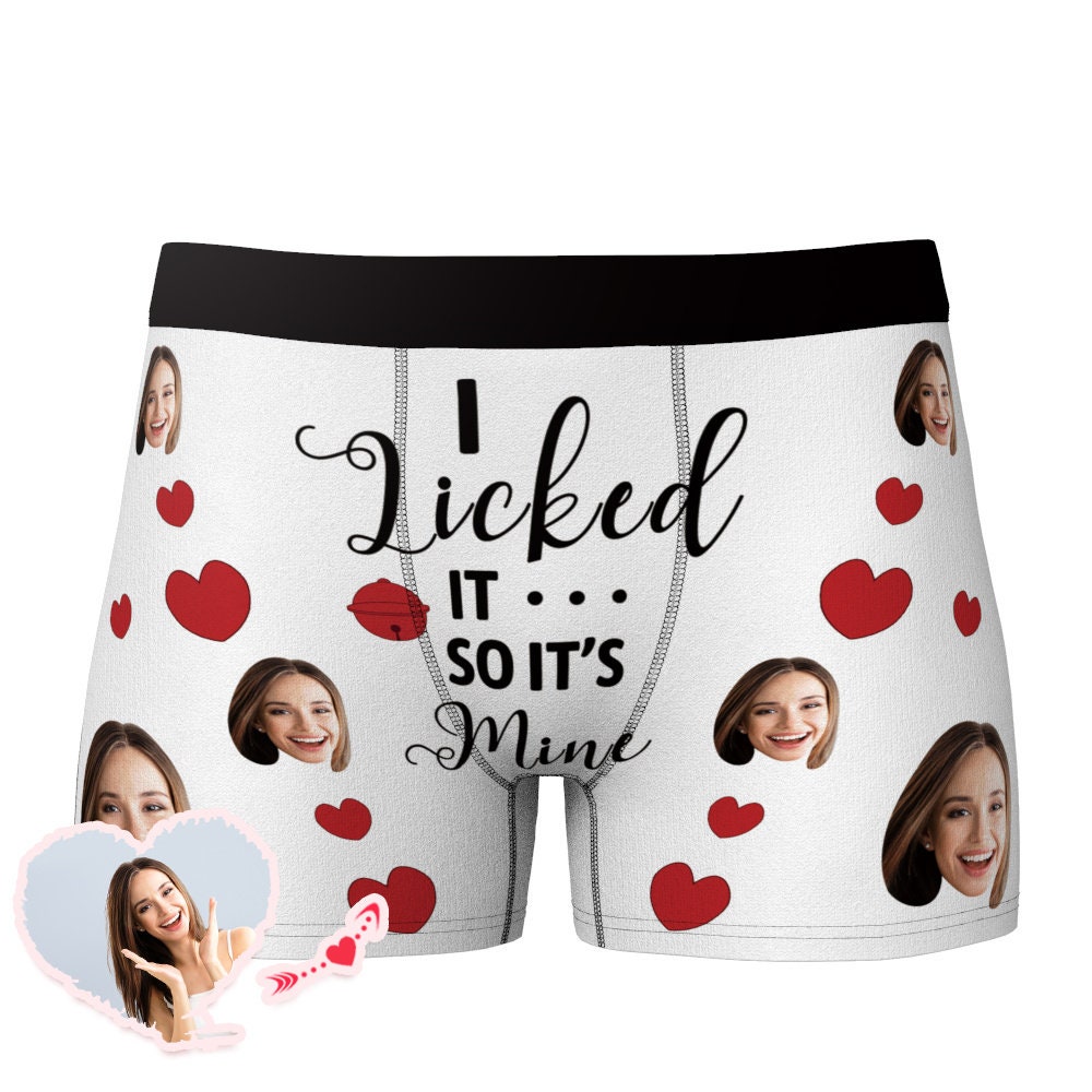 I Licked It So It's Mine Custom Boxer Funny Face Men's sold by Roland ...
