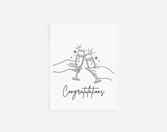 Congratulations Cheers Greeting Card | Dainty Congratulations Card | Gold foil congratulations greeting card | Happy Birthday Greeting Card
