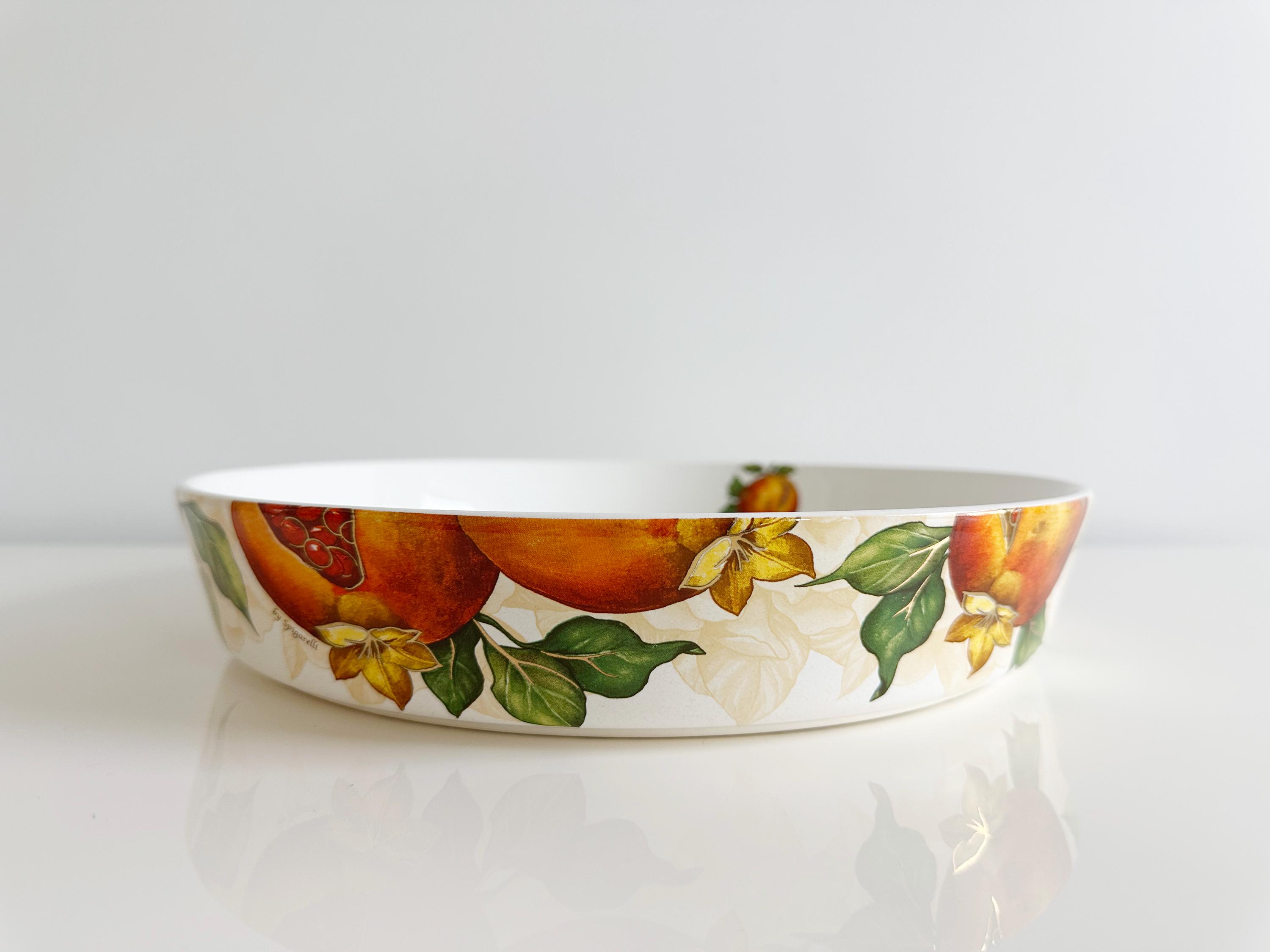 Spigarelli Ceramiche Pomegranate Large Round Ceramic Casserole