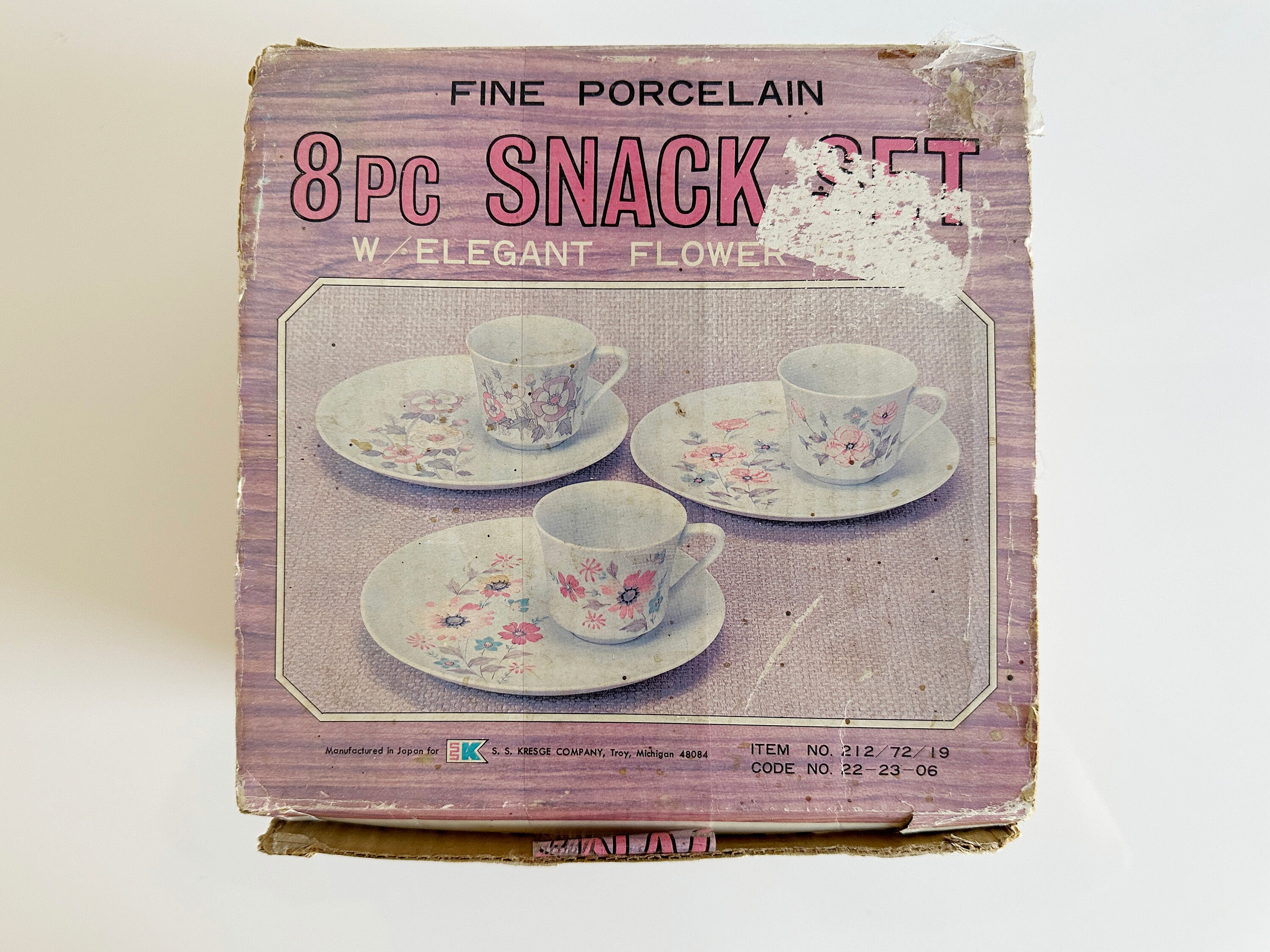 8 Piece Fine Porcelain Snack Set Coffee Tea Cups & Luncheon Etsy