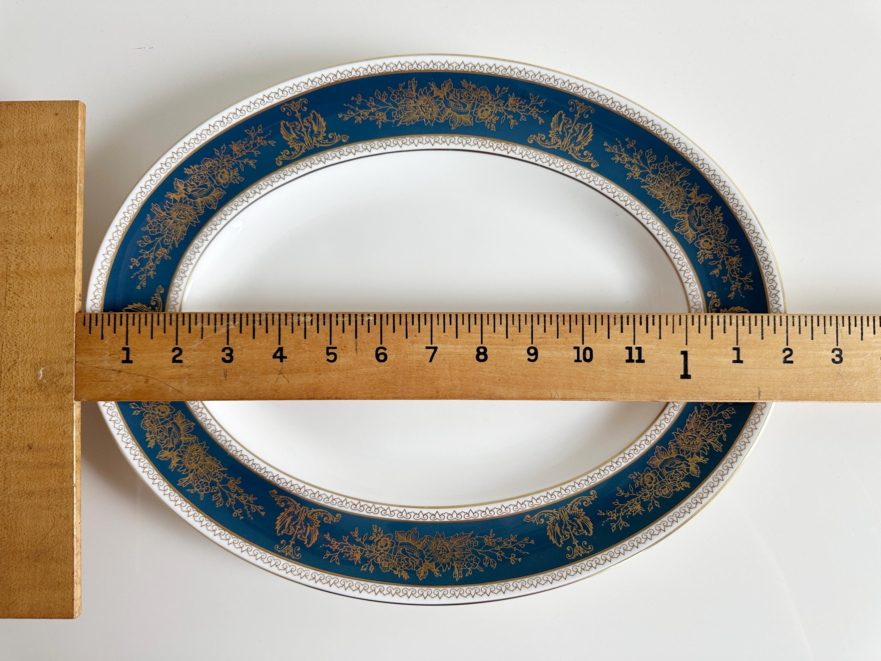 【旧ロゴ】ARABIA ウインタースター ボウル ヴィンテージ Wedgwood Columbia Blue & Gold Large Oval Serving Platter England