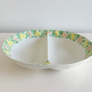 Este Ceramiche Divided Serving Bowl Citrus Fruits Italy Vintage 1960s