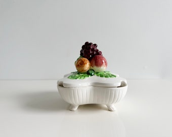 Fruit Themed 4 Part Divided Condiment Dish by Lefton Vintage Japan 1960s