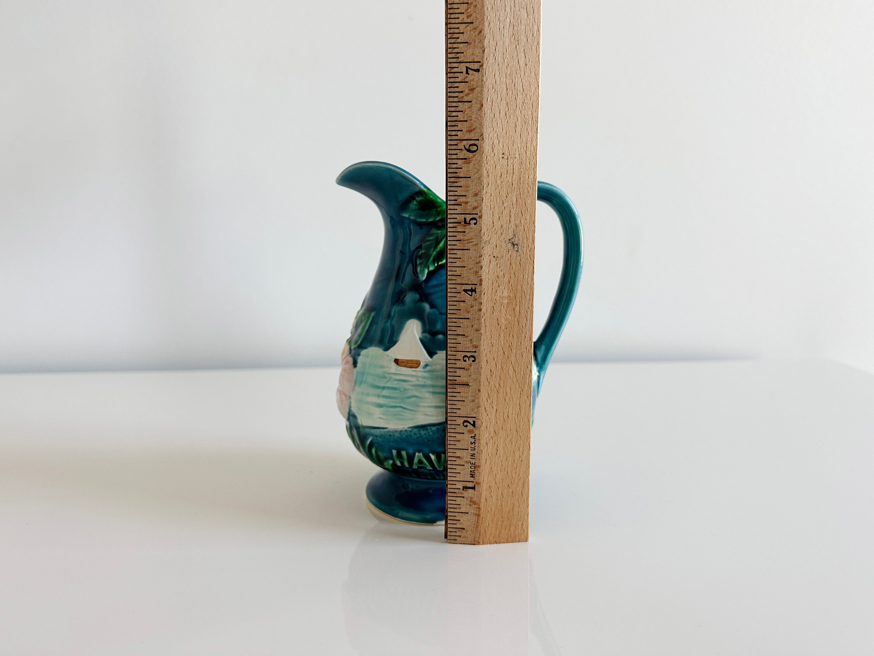Hawaii Souvenir Small Ceramic Pitcher Vase & Mug Tiki Palm Etsy