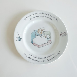 Peter Rabbit Beatrix Potter Children&#39;s Plates by Wedgwood Mrs. Tiggy-Winkle Peter Sick England Vintage 1990s