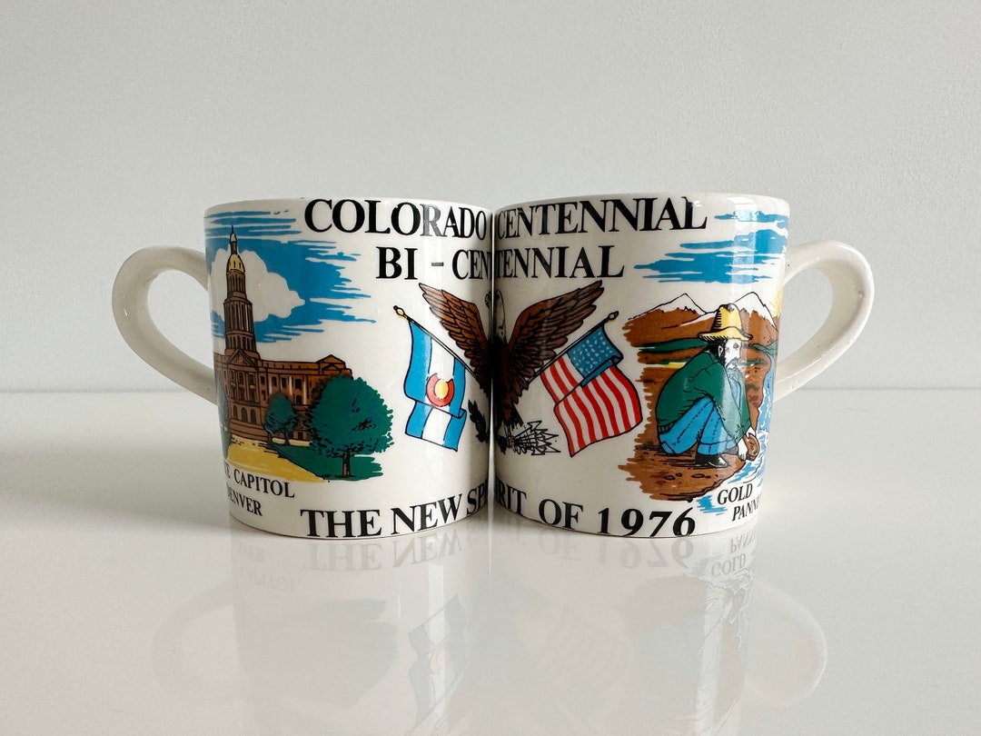 Colorado Centennial Mugs Set of 2 Vintage Japan 1970s - Etsy