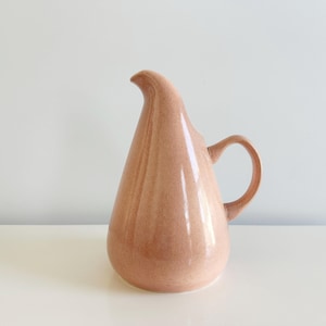 Vintage Russel Wright American Modern Coral 72 Ounce Pitcher by Steubenville Ceramic Mid-Century 1940s