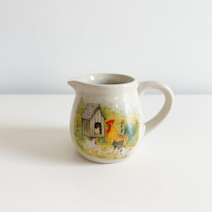 Farmhouse Pottery: Hermitage Farm Chicken Coop Creamer & Sugar Bowl with Lid Vintage
