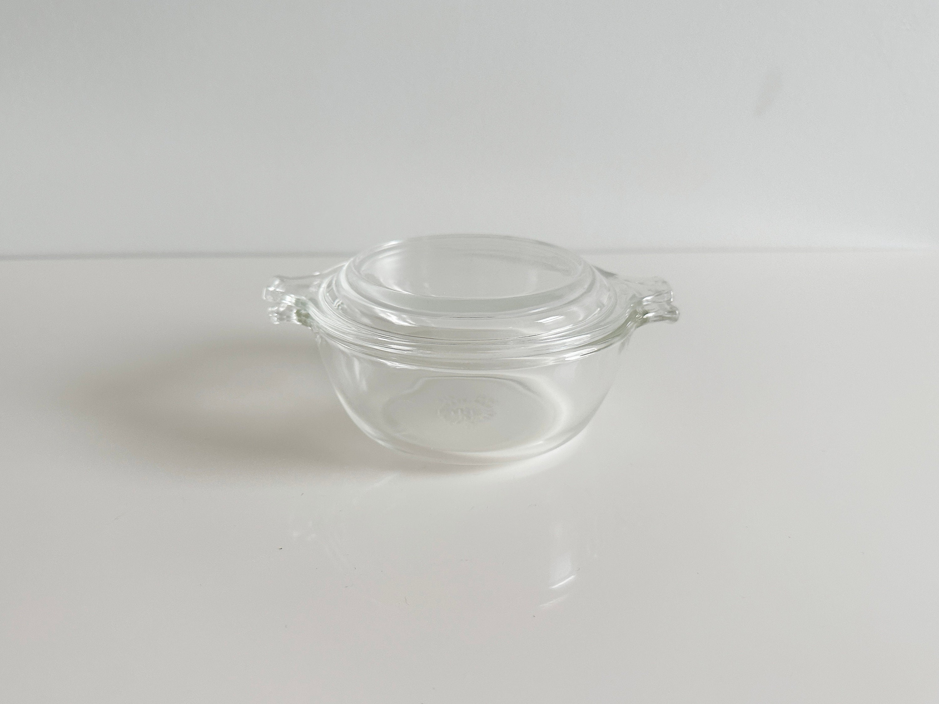 Vintage Pyrex Clear Glass Refrigerator Dish 14 Oz 018 or 20 0Z 019