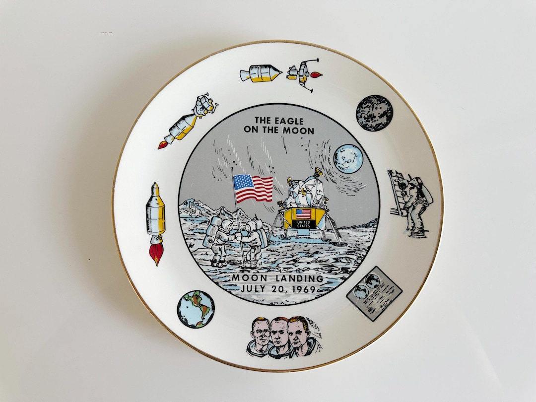 Vintage Apollo 11 Souvenir Plate: 1969 Lunar Landing Commemorative - Etsy