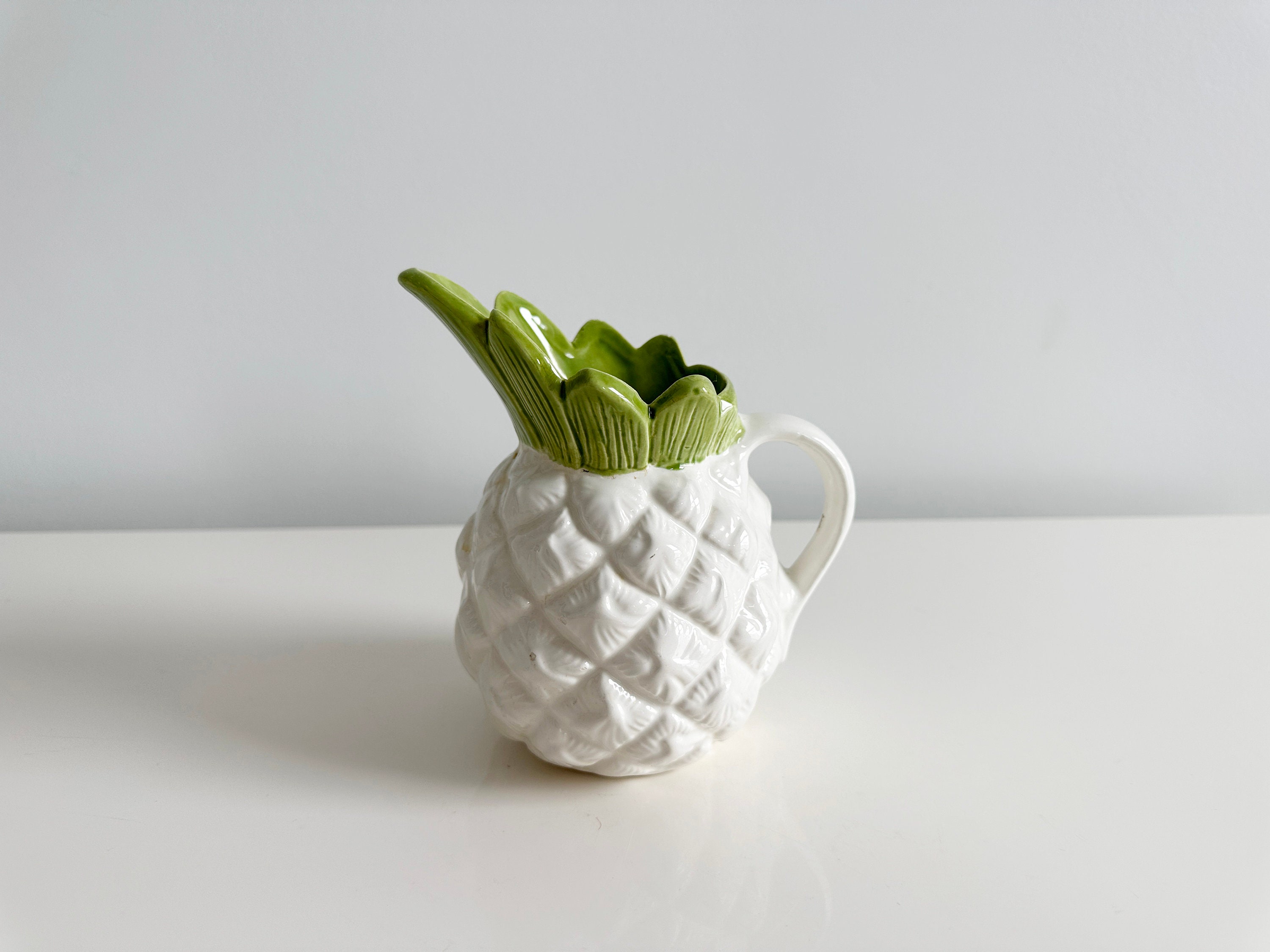 Small White Pineapple Pitcher Homemade Ceramic Mold Vintage 1970s - Etsy
