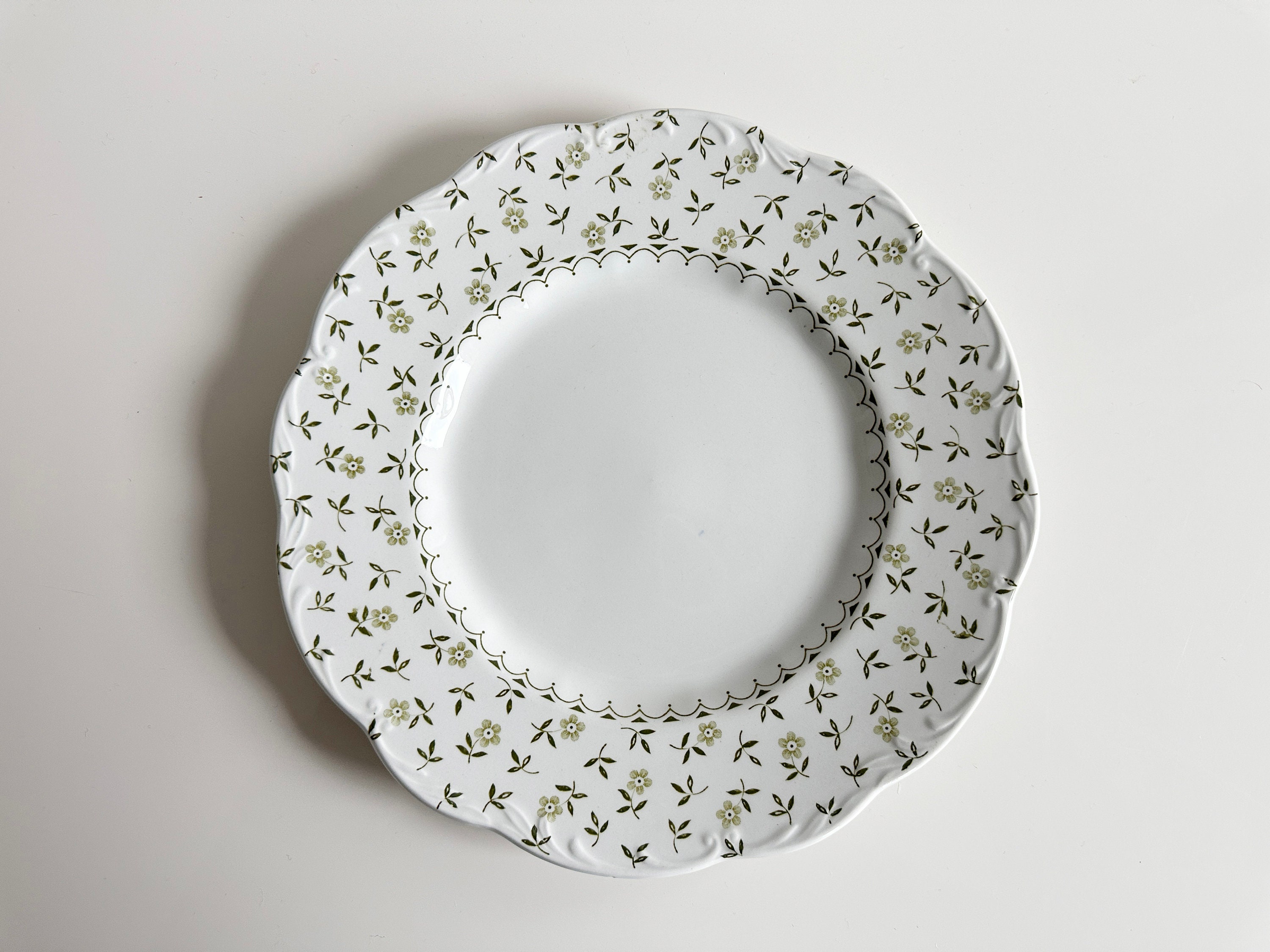食器  EST. ENGLAND 1759 Forget Me Not Green Sterling Ironstone Dinnerware J & G