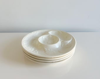 White Artichoke Plates Set of 4 Vintage