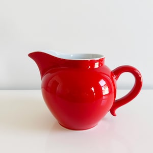 Red Ironstone Pitcher Ceramic Vintage