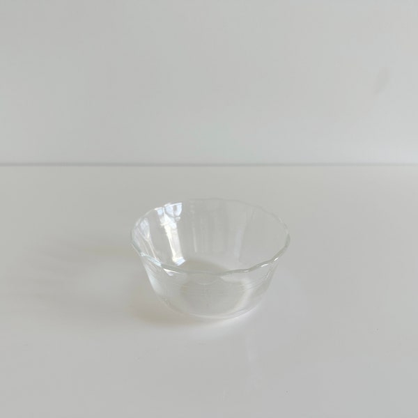 Pyrex Originals Clear Glass Custard Cup 6 oz #463 Crimped Plain USA Vintage 1950s