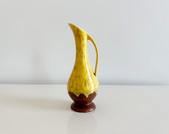 Yellow Drip Glaze Mid-Century Style Bud Vase Vintage