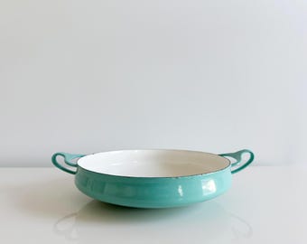 Dansk Kobenstyle Duck Mark Turquoise Enamel Steel Cookware by Jens Quistgaard Denmark Vintage 1950s