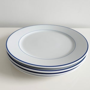Apilco Tradition Blue Porcelain Dinner Plates Set of France