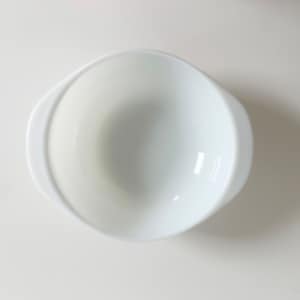 Vintage Pyrex White Opal Casserole Bowl with Handles - 1950s USA
