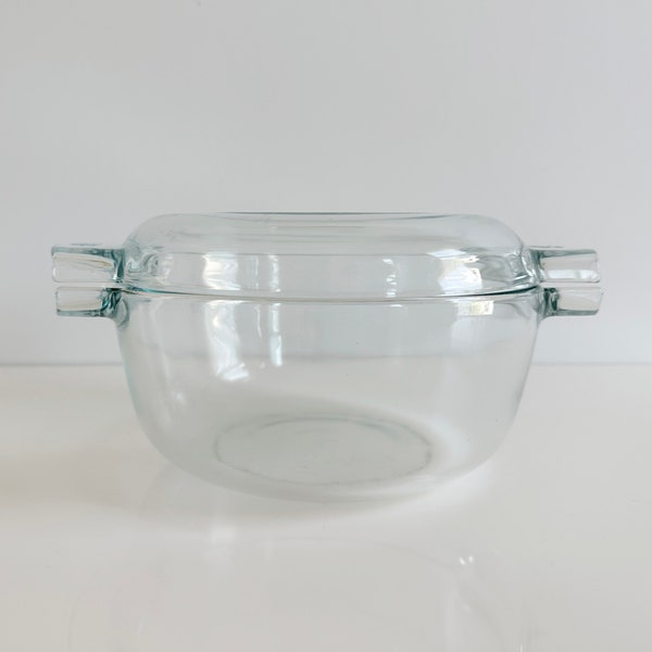 Pyrex De Corning Covered 1.5 Quart Round Casserole and Lid #454 France Vintage