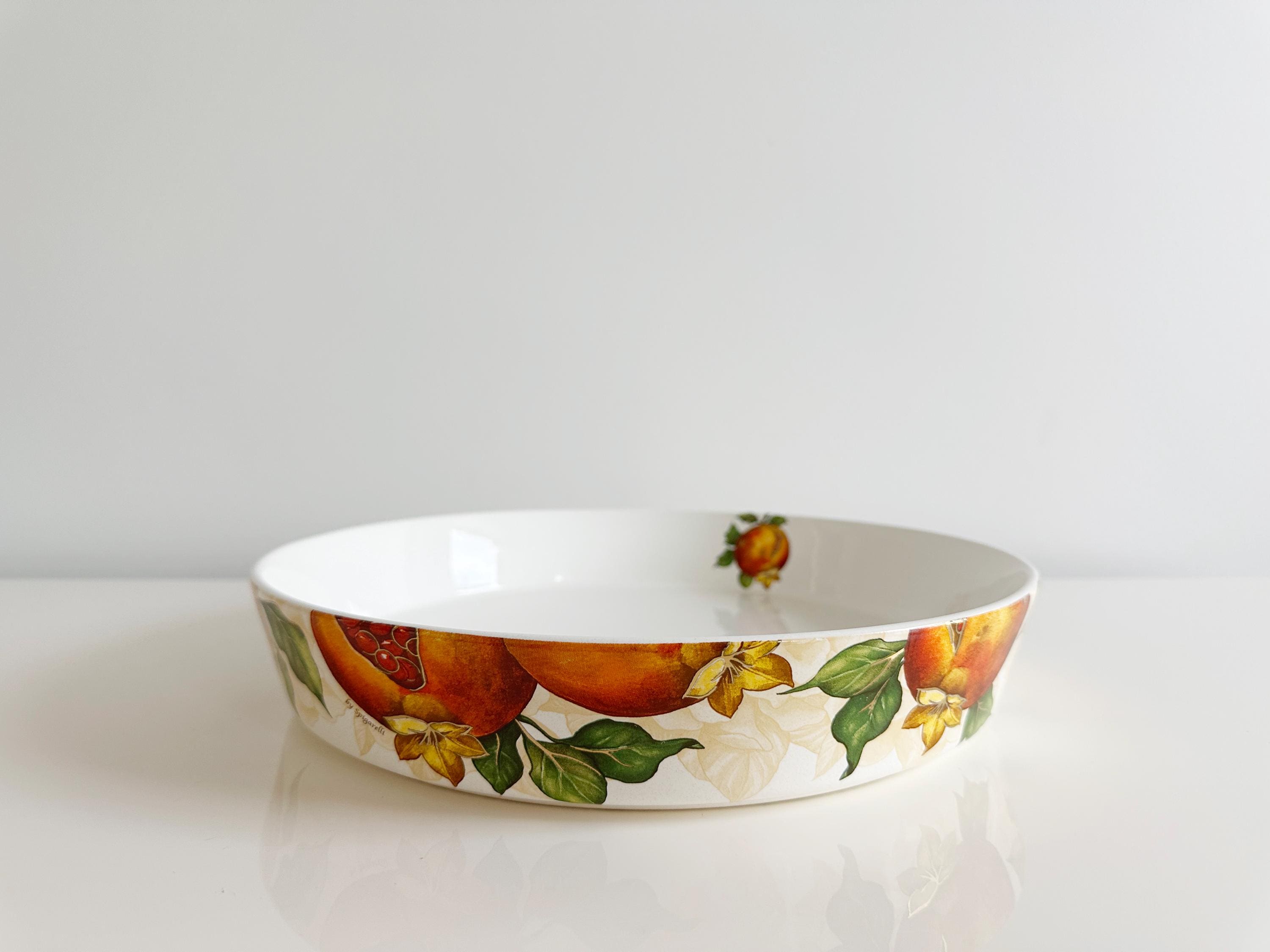 【極美品】societa porcellane Artistiche イタリア製 Spigarelli Ceramiche Pomegranate Large Round Ceramic Casserole