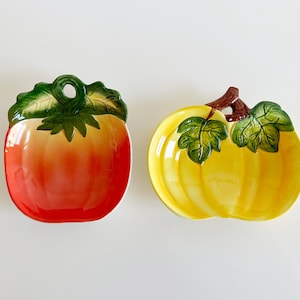 Pumpkin & Squash Ceramic Decorative Gourd Wall Art Vintage 1980s