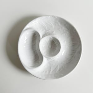 White Artichoke Plates Set of 4 Vintage