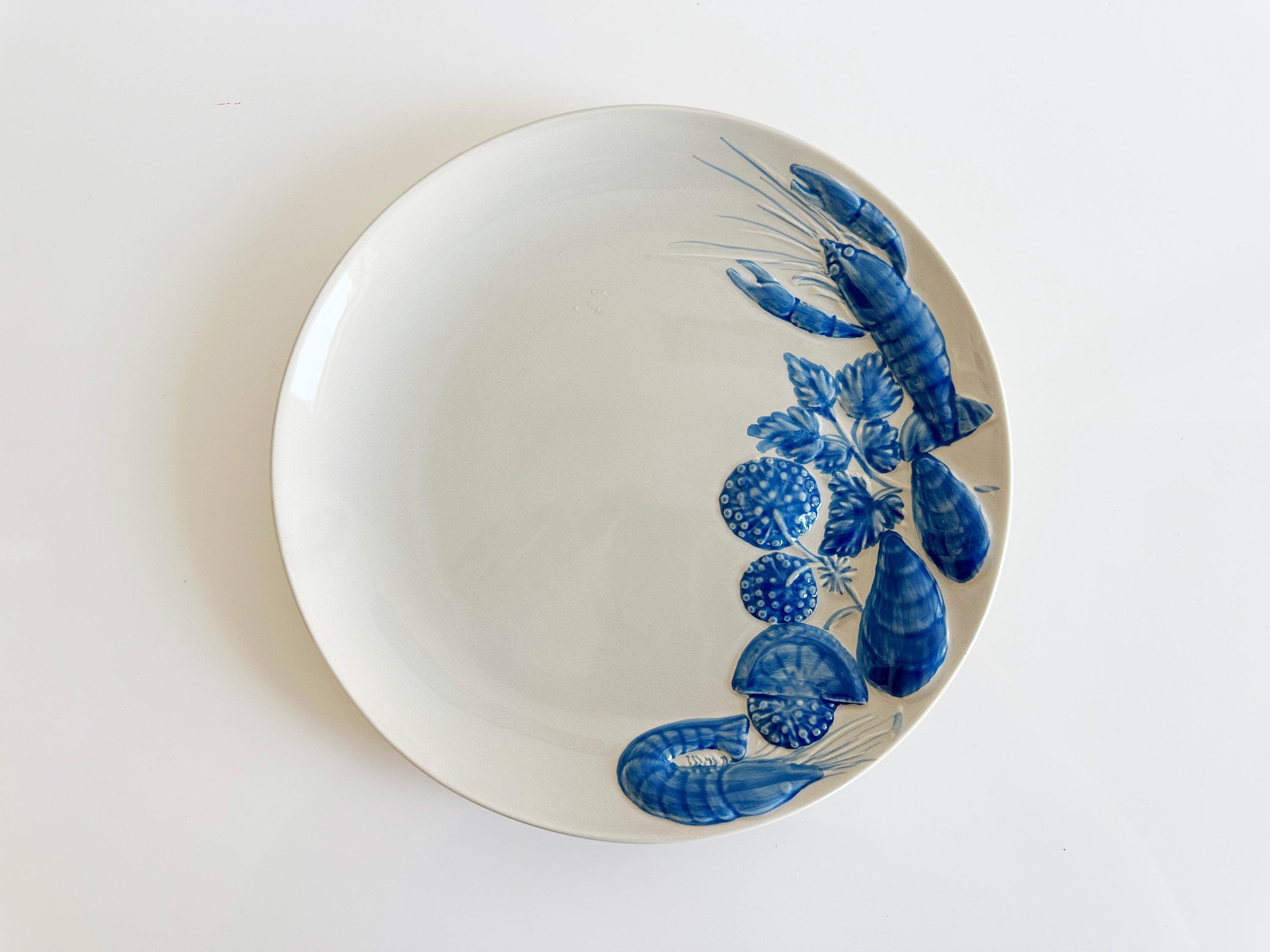 Vintage Casafina Majolica Seafood Serving Platter: Hand-painted