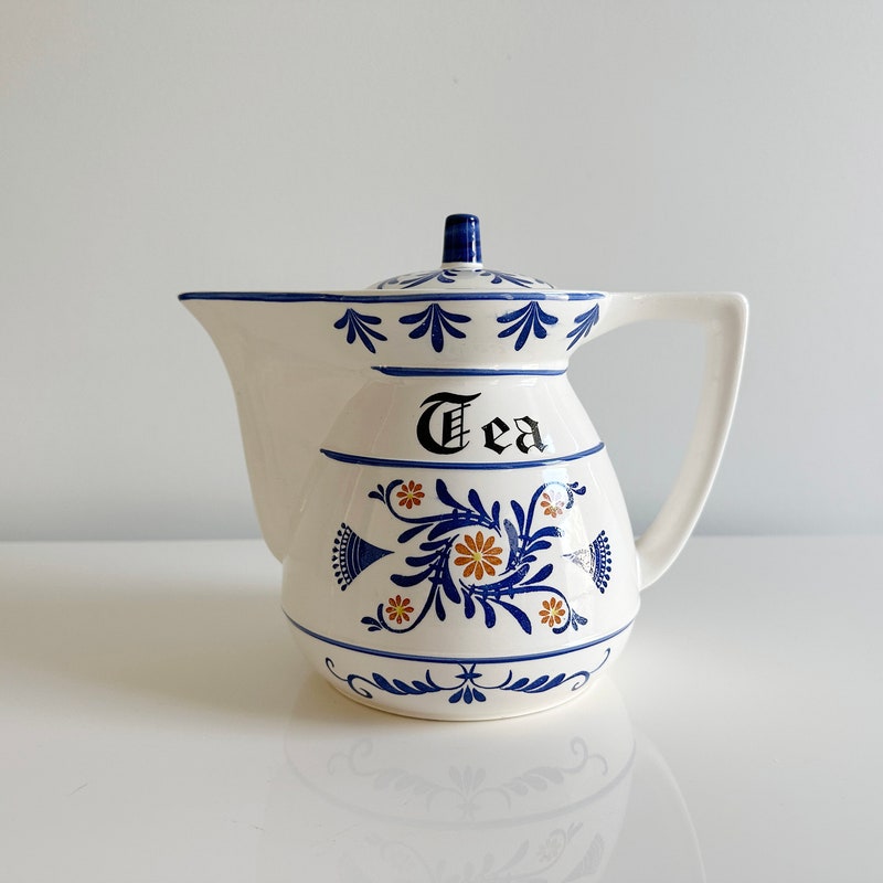 Blue White Tea Pitcher - Etsy