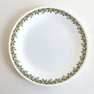 Vintage Corelle Spring Blossom Dinnerware Set: 1970s Corning USA, Green Floral Daisy