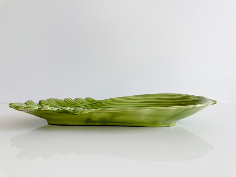 XL Green Celery Ceramic Mold Platter Dish Vintage 1970s Etsy