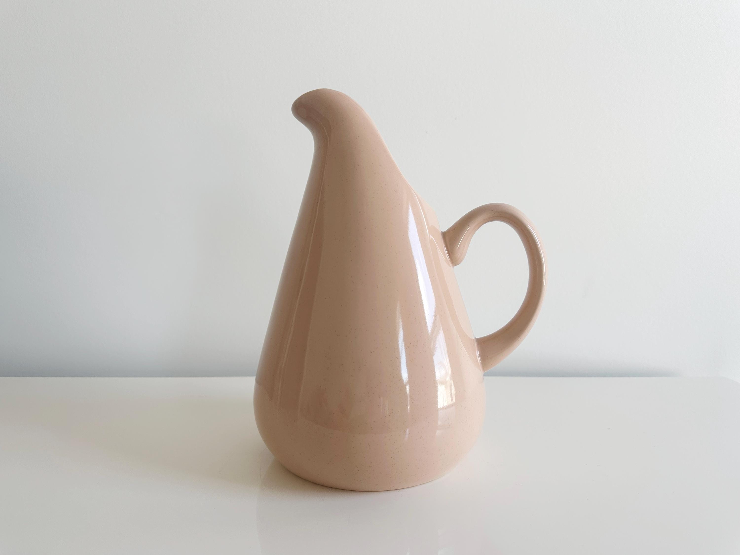 Russel Wright Coral Salmon Ceramic Pitcher Mid-century Style