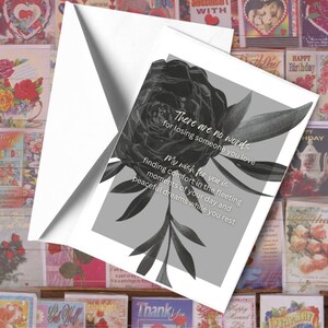 Tarjeta de pérdida, tarjeta triste, tarjeta de condolencia, tarjeta de duelo, tarjeta de felicitación digital, tarjeta de condolencia imprimible, tarjeta conmemorativa